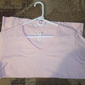 Light Pink V-Neck T-Shirt